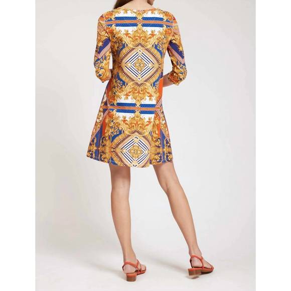 NEW TYLER BOE alexa scarf print dress in multi - Picture 2 of 3